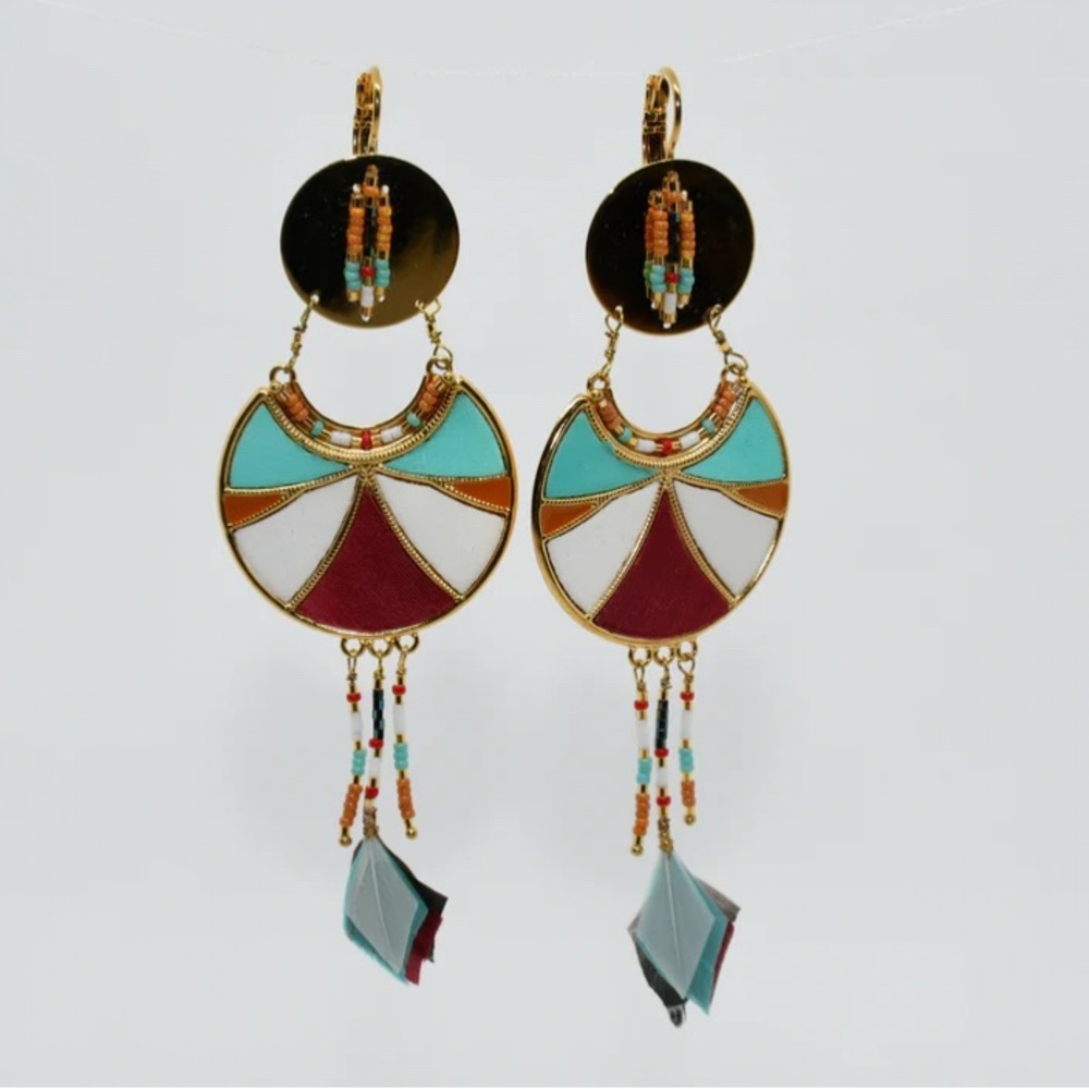 Satellite Paris dangle earrings EUC